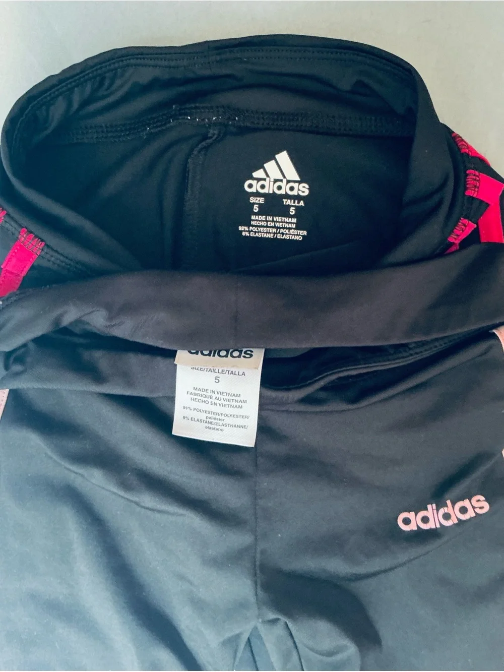 adidas Girls' Pink Athletic Leotard & Leggings bundle
